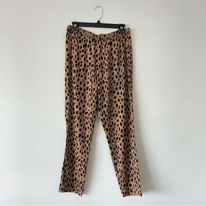 AqC Aquarius Cocktail draped front ankle silk leopard print pant